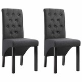 Eetkamerstoelen Donkergrijs Stof - 2 Stuks (59% Korting)
