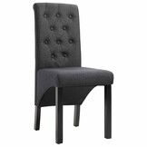 vidaXL Eetkamerstoelen 2 st stof donkergrijs