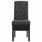 vidaXL Eetkamerstoelen 2 st stof donkergrijs