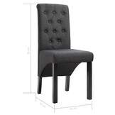 Eetkamerstoelen Donkergrijs Stof - 2 Stuks (59% Korting)