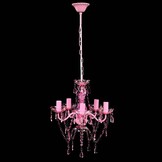 vidaXL Kristallen licht met 5 gloeilampen rosa