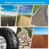 Steekwagenwielen handkarren met massieve rubberen banden - 4,10 massief rubberen banden 3,50-4, reservewielen voor steekwagen 260 x 85 mm, (16 mm wielas 2 stuks)
