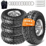 Steekwagenwielen handkarren met massieve rubberen banden - 4,10 massief rubberen banden 3,50-4, reservewielen voor steekwagen 260 x 85 mm, (16 mm wielas 2 stuks)