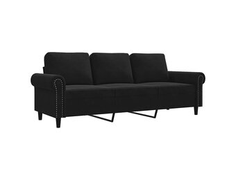 vidaXL Driezitsbank 180 cm fluweel zwart