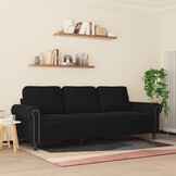 vidaXL Driezitsbank 180 cm fluweel zwart