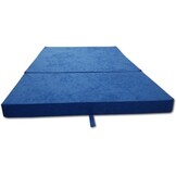 Opvouwbaar Matras 80x200x10 cm Blauw | 3-delig Logeermatras Reismatras Campingmatras | Met Draagtas | Ideaal voor Camper Caravan Tent Boot Sofa