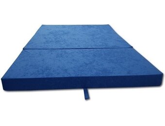 Opvouwbaar Matras 80x200x10 cm Blauw | 3-delig Logeermatras Reismatras Campingmatras | Met Draagtas | Ideaal voor Camper Caravan Tent Boot Sofa