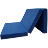 Opvouwbaar Matras 80x200x10 cm Blauw | 3-delig Logeermatras Reismatras Campingmatras | Met Draagtas | Ideaal voor Camper Caravan Tent Boot Sofa