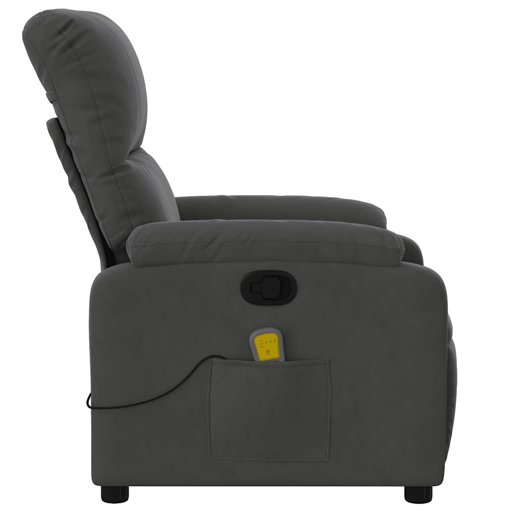 vidaXL Massagestoel microvezelstof donkergrijs