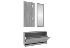 vidaXL Schoenenkastset 3-in-1 Grijs Sonoma Eiken 63% Korting