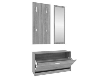 vidaXL Schoenenkastset 3-in-1 bewerkt hout grijs sonoma eiken