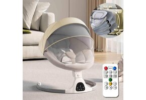 Elektrische Babyschommel Beige - 5 Snelheden, 12 Melodieën, Bluetooth - 41% Korting
