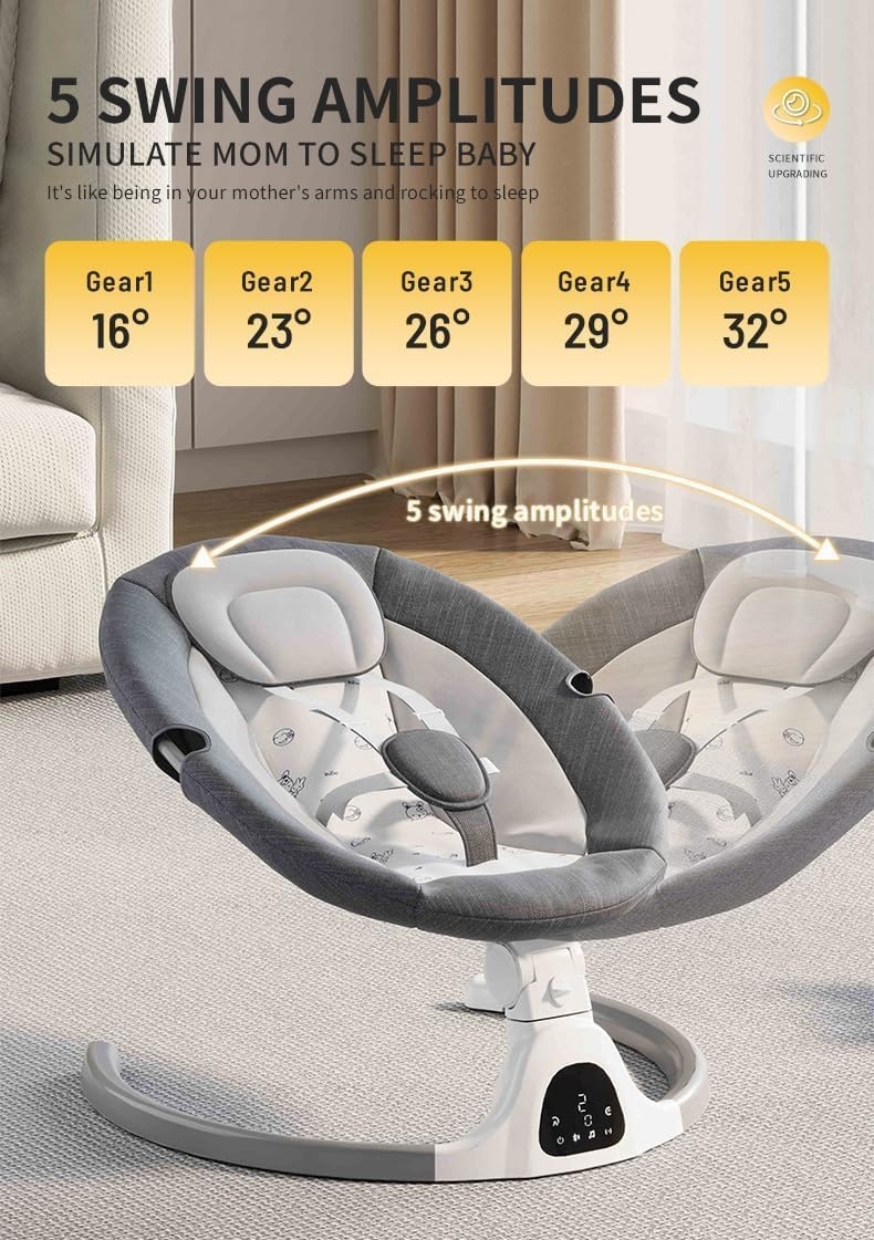 HoldOneLight Elektrische Babyschommel - Verstelbaar - Beige