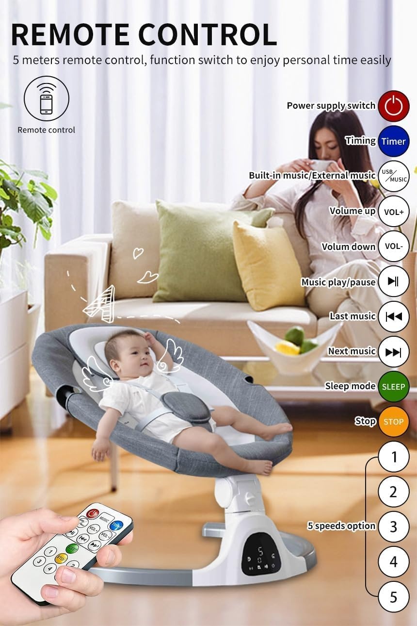HoldOneLight Elektrische Babyschommel - Verstelbaar - Beige