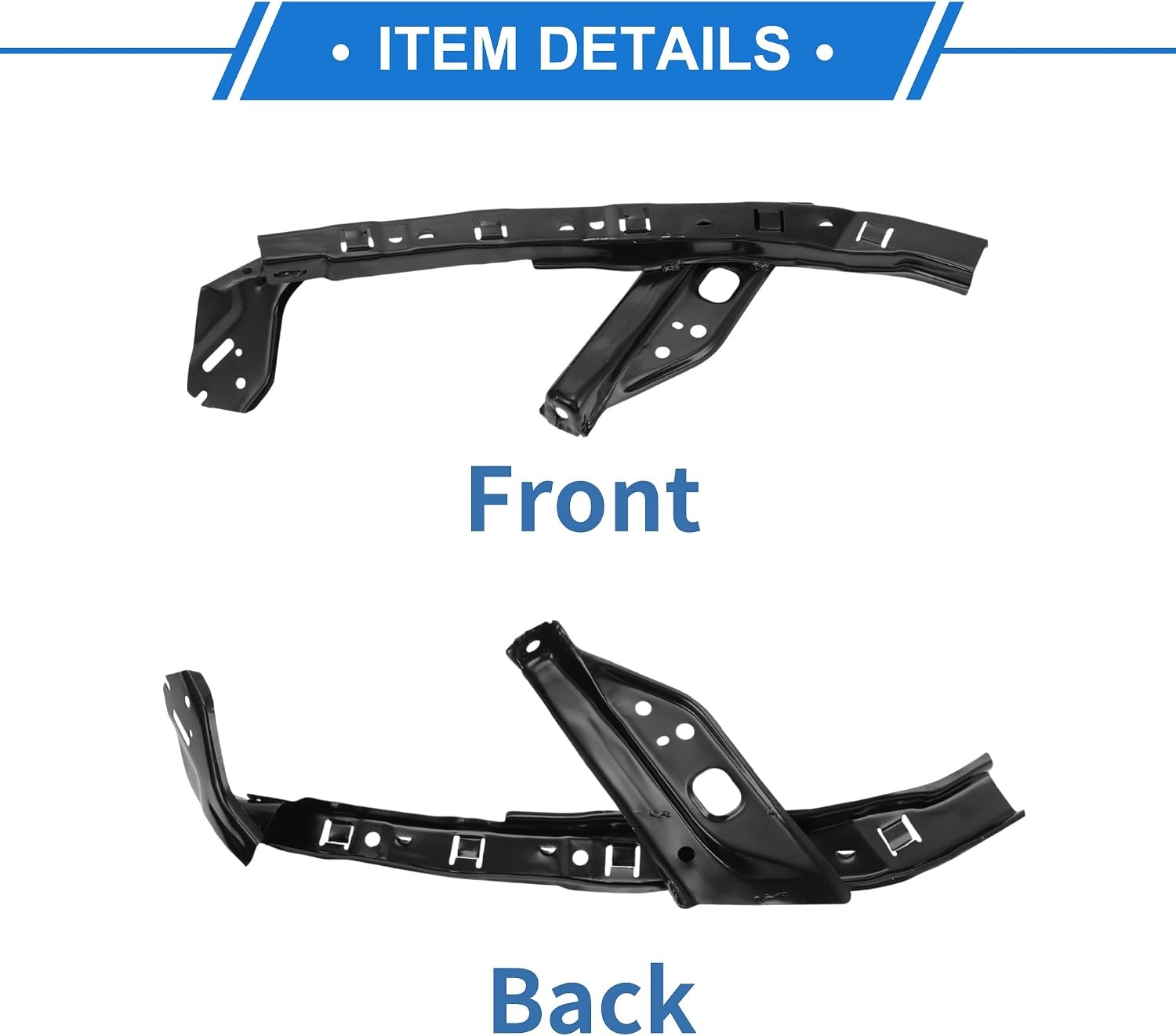 Voorbumper Steunbeugel voor Honda Civic 2012-2015 - Links - Zwart Metaal