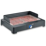 SEVERIN tafelgrill met roestvrijstalen grillrooster voor binnen en buiten, elektrische grill met snelle start, balkongrill zonder verbrandingsgevaar, zwart, PG 8565