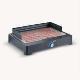 SEVERIN tafelgrill met roestvrijstalen grillrooster voor binnen en buiten, elektrische grill met snelle start, balkongrill zonder verbrandingsgevaar, zwart, PG 8565