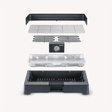 SEVERIN tafelgrill met roestvrijstalen grillrooster voor binnen en buiten, elektrische grill met snelle start, balkongrill zonder verbrandingsgevaar, zwart, PG 8565
