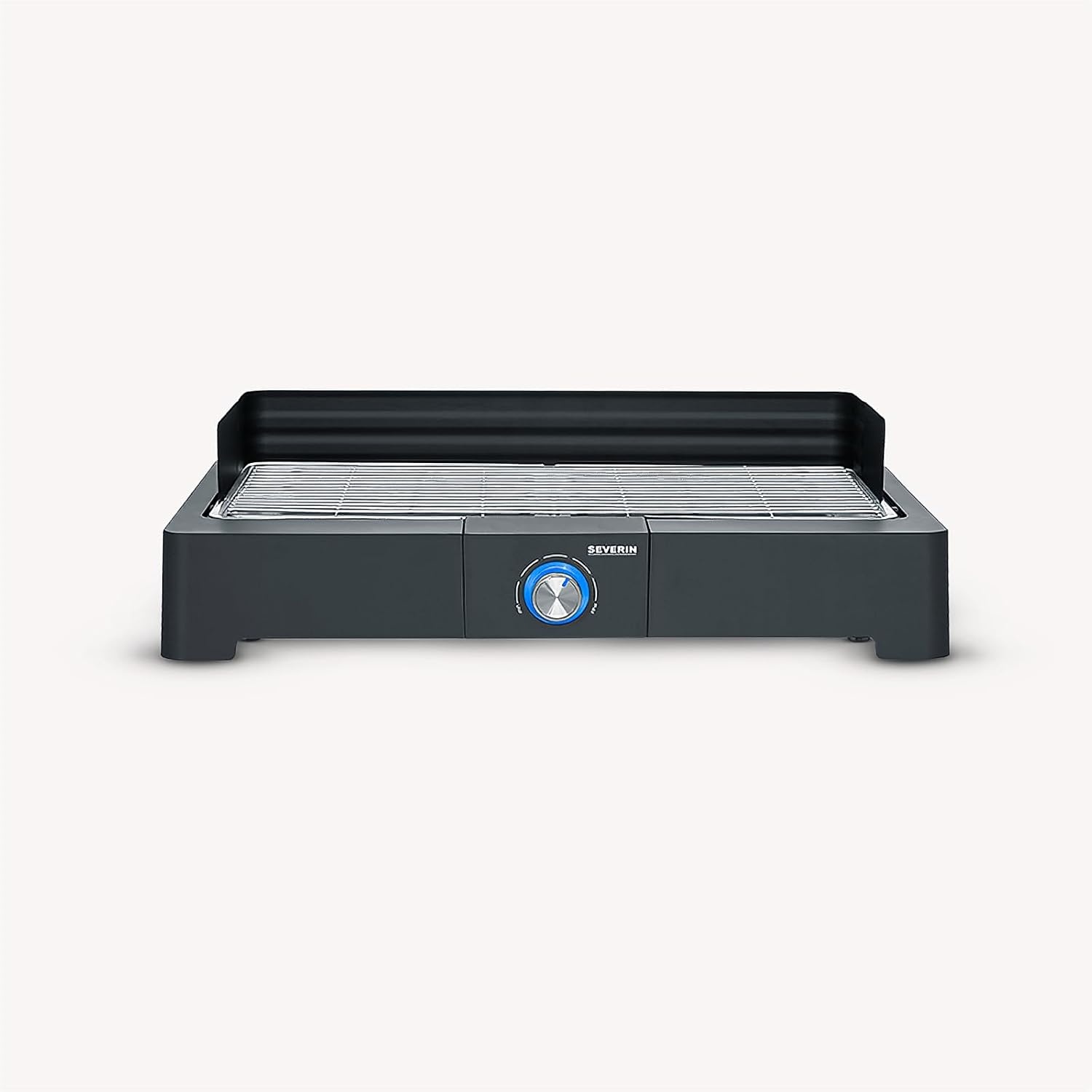 SEVERIN tafelgrill met roestvrijstalen grillrooster voor binnen en buiten, elektrische grill met snelle start, balkongrill zonder verbrandingsgevaar, zwart, PG 8565
