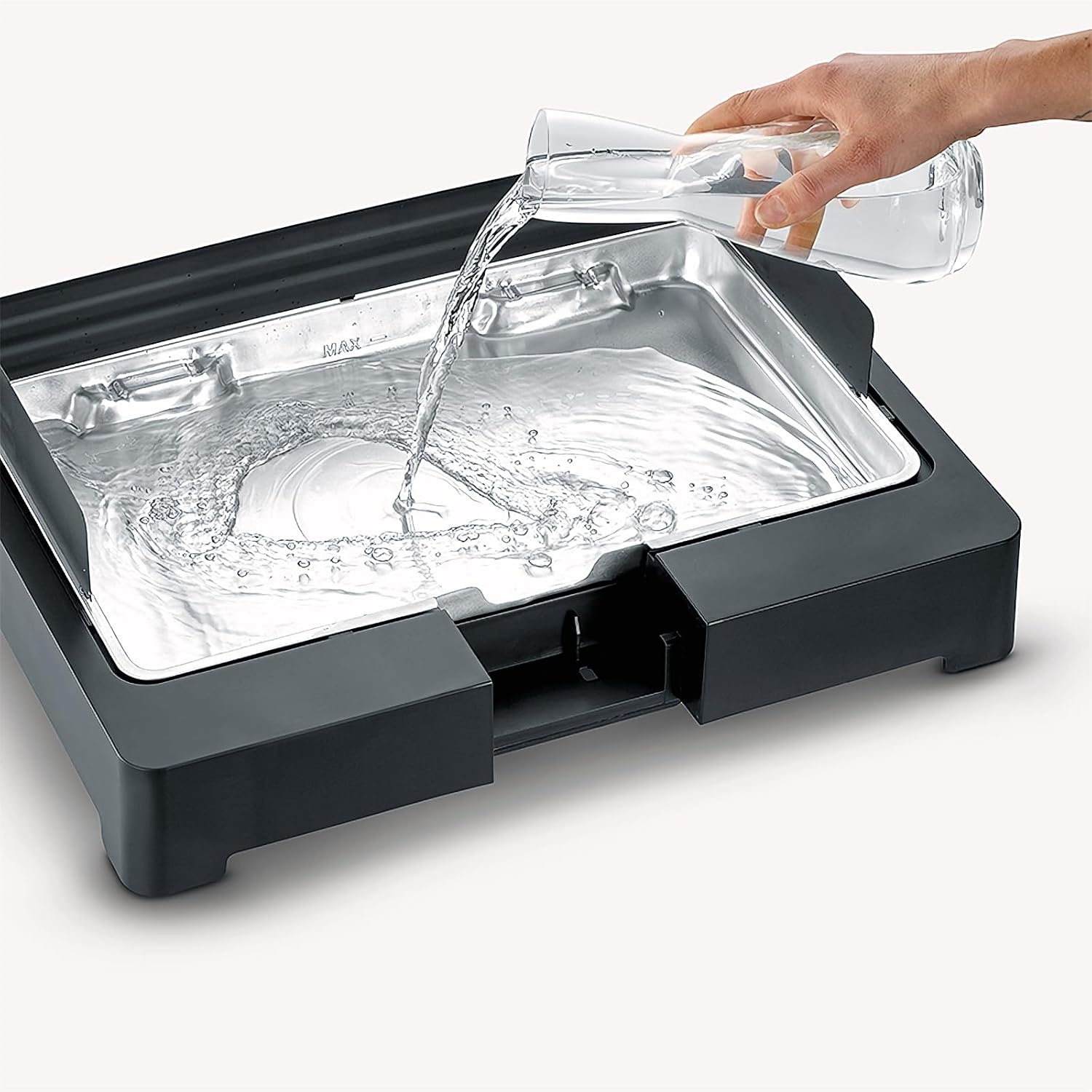 SEVERIN tafelgrill met roestvrijstalen grillrooster voor binnen en buiten, elektrische grill met snelle start, balkongrill zonder verbrandingsgevaar, zwart, PG 8565