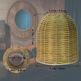 Vintage Rotan Lampenkap, Set van 3, Tafellampenkap voor Woonkamer Slaapkamer Eetkamer Keuken Badkamer Buiten