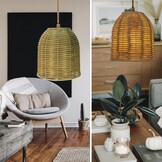 Vintage Rotan Lampenkap, Set van 3, Tafellampenkap voor Woonkamer Slaapkamer Eetkamer Keuken Badkamer Buiten