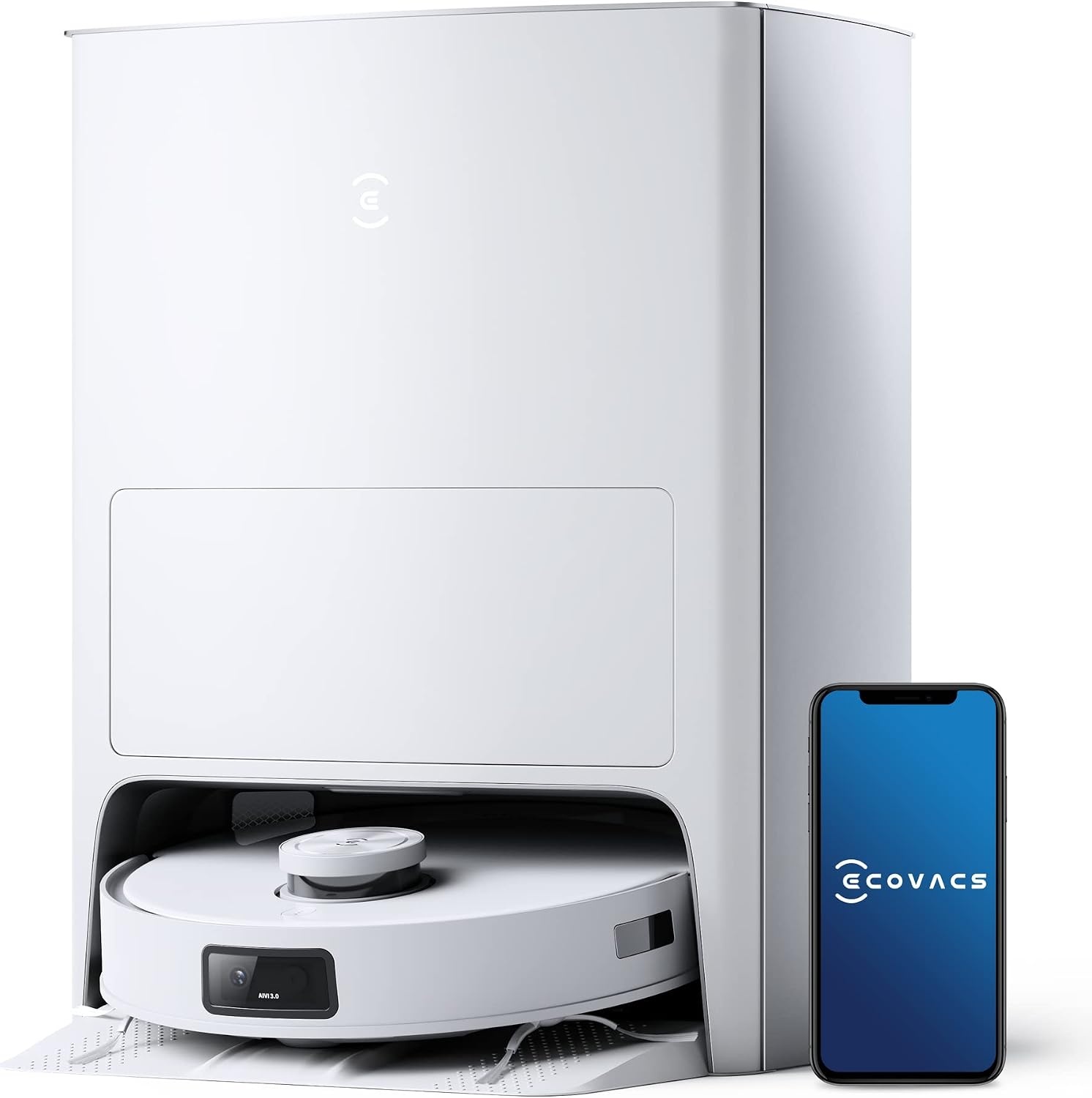 ECOVACS Deebot X1 e Omni robotstofzuiger met multifunctioneel reinigingsstation, 260 min, 400 m², 3D-kaarten, AIVI 3.0 vermijding van obstakels, spraakassistent Yiko
