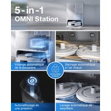 ECOVACS Deebot X1 e Omni robotstofzuiger met multifunctioneel reinigingsstation, 260 min, 400 m², 3D-kaarten, AIVI 3.0 vermijding van obstakels, spraakassistent Yiko