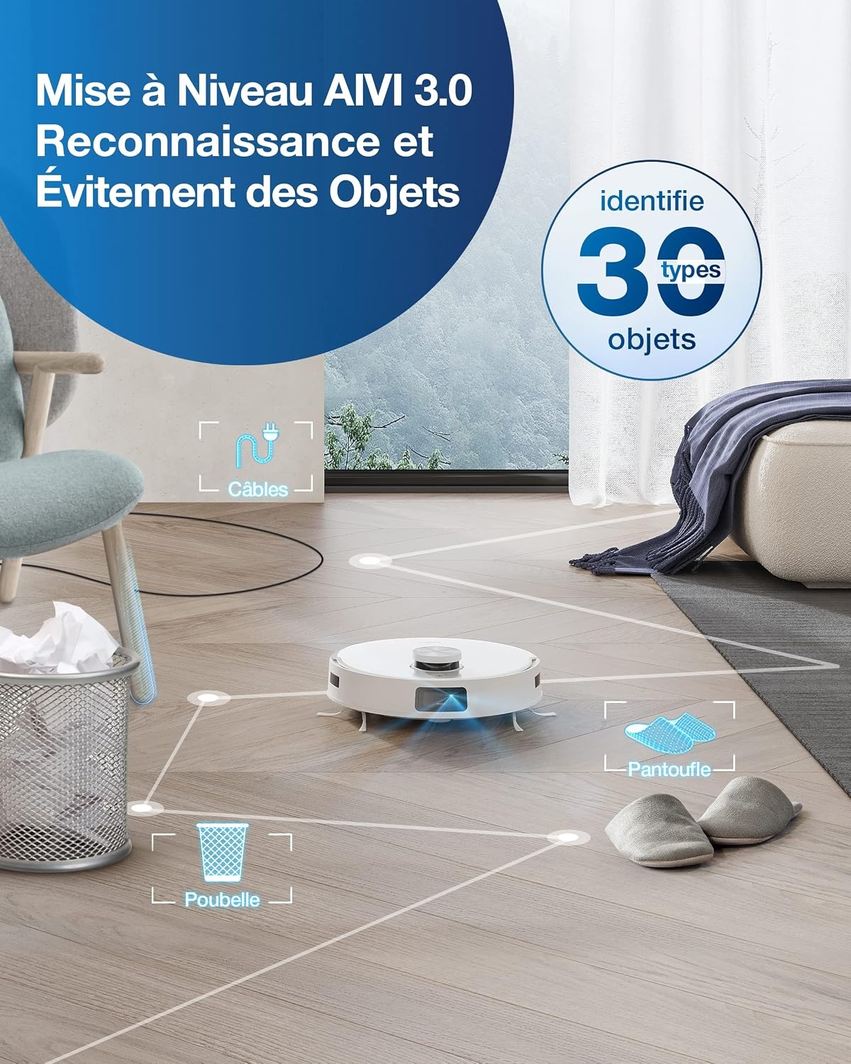 ECOVACS Deebot X1 e Omni robotstofzuiger met multifunctioneel reinigingsstation, 260 min, 400 m², 3D-kaarten, AIVI 3.0 vermijding van obstakels, spraakassistent Yiko