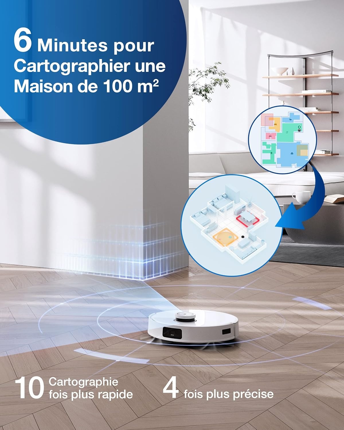 ECOVACS Deebot X1 e Omni robotstofzuiger met multifunctioneel reinigingsstation, 260 min, 400 m², 3D-kaarten, AIVI 3.0 vermijding van obstakels, spraakassistent Yiko