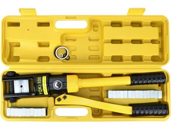 QWORK® hydraulische perstang, perstang, kabelschoenen, 16T, met 13 snijbladen 8-300 mm² - Maat 16T