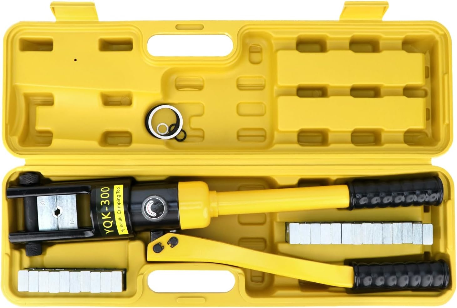 QWORK® hydraulische perstang, perstang, kabelschoenen, 16T, met 13 snijbladen 8-300 mm² - Maat 16T