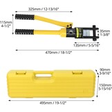 QWORK® hydraulische perstang, perstang, kabelschoenen, 16T, met 13 snijbladen 8-300 mm² - Maat 16T