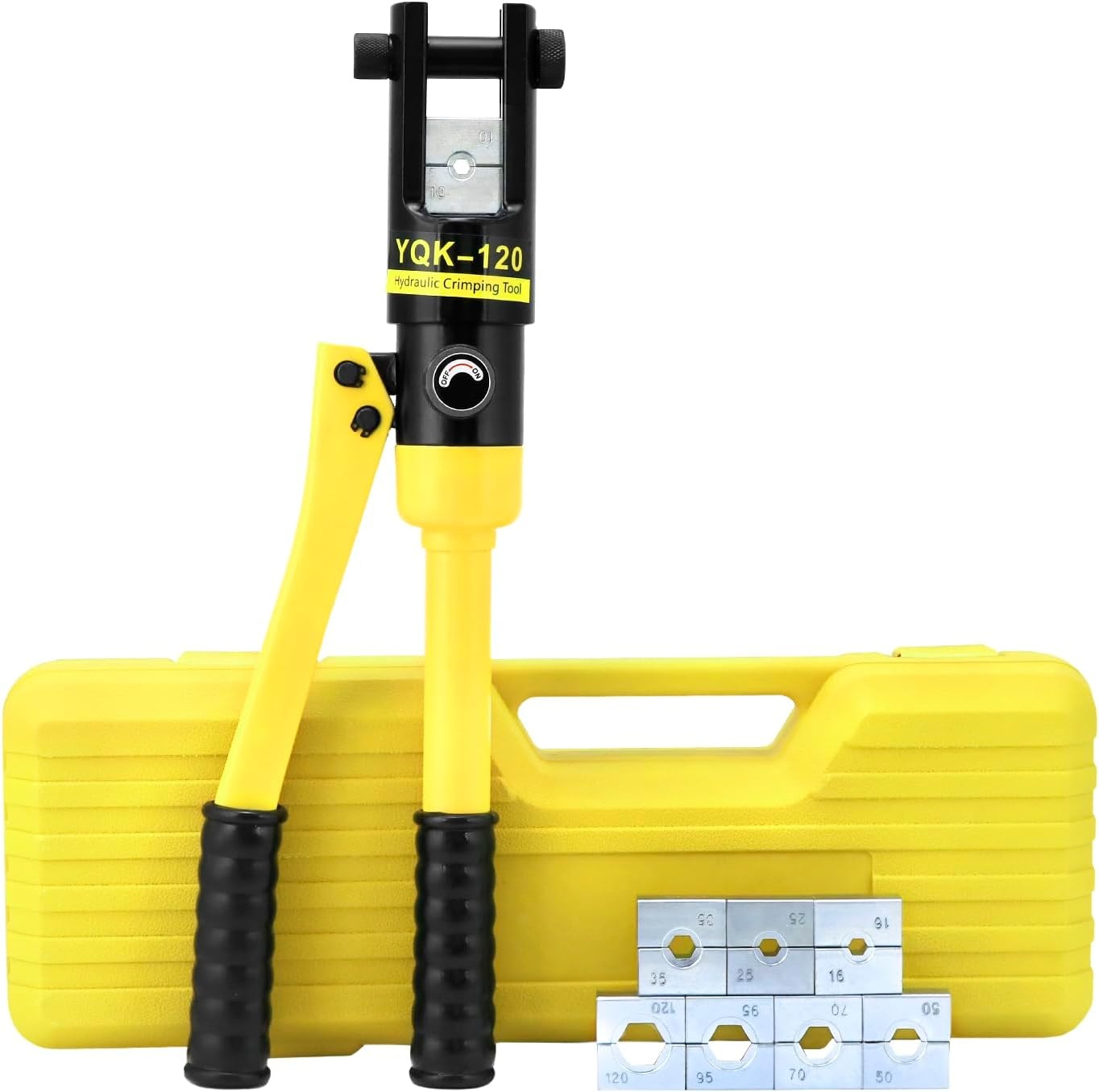 QWORK® hydraulische perstang, perstang, kabelschoenen, 16T, met 13 snijbladen 8-300 mm² - Maat 16T