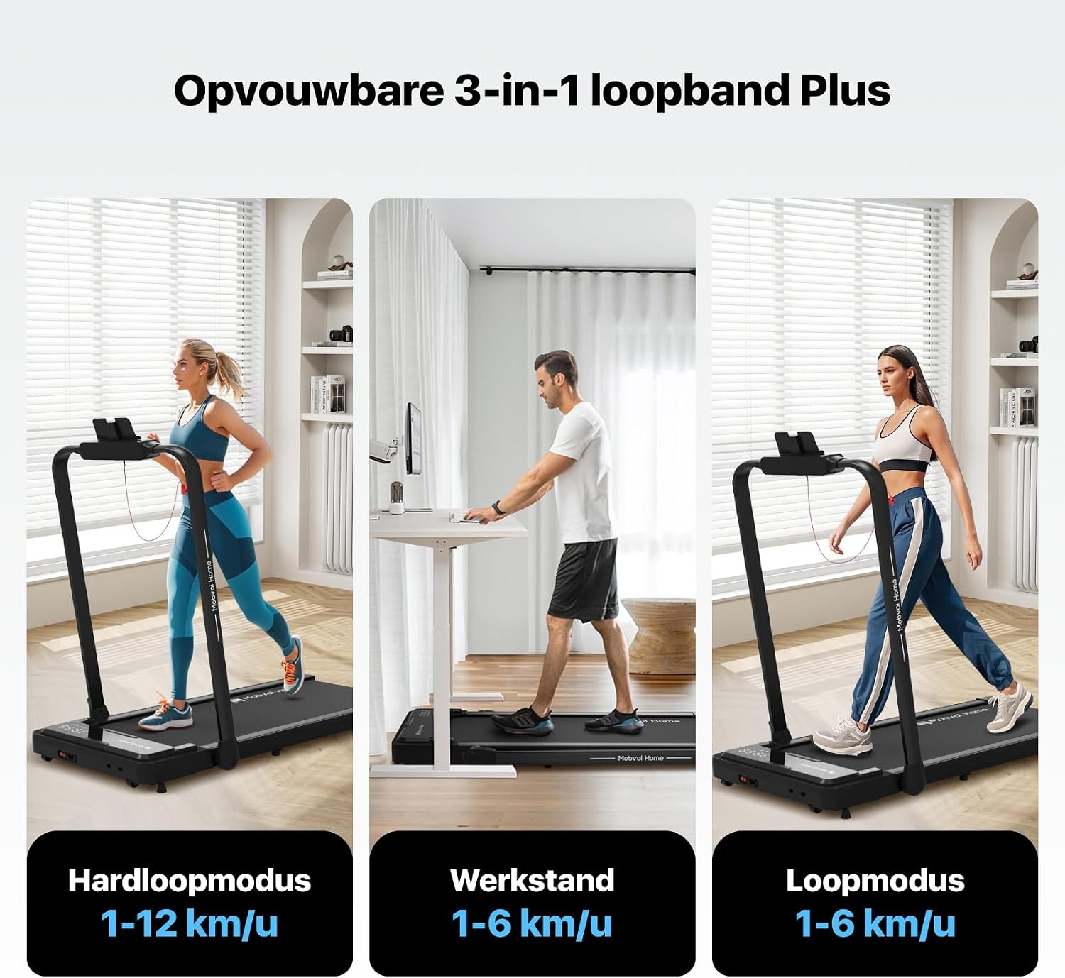 Opvouwbare Loopband Mobvoi Home 1-12 km/u - Zwart - 35% Korting