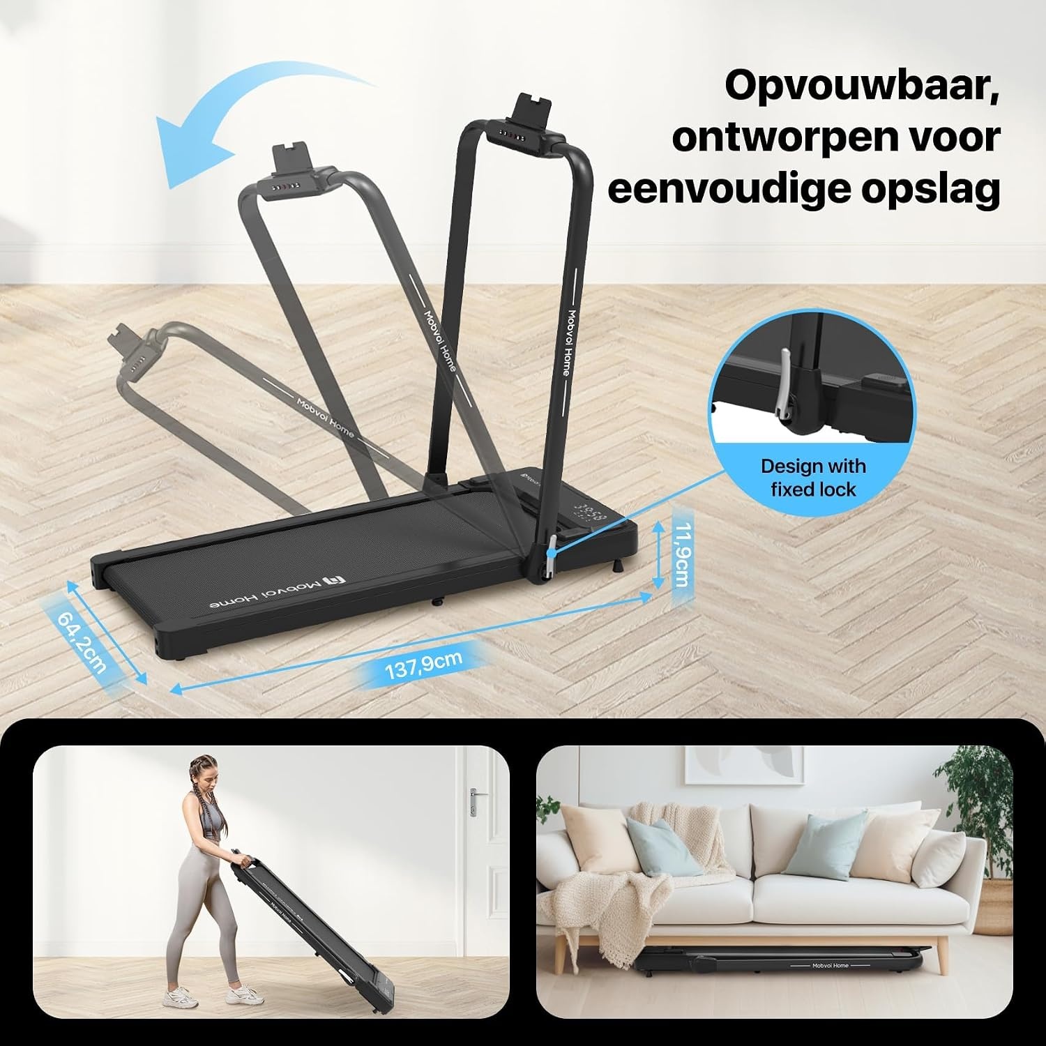 Opvouwbare Loopband Mobvoi Home 1-12 km/u - Zwart - 35% Korting