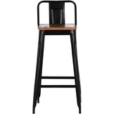 Industriële Barkruk Metaal en Hout Zwart 41x38x96 cm - 35% Korting