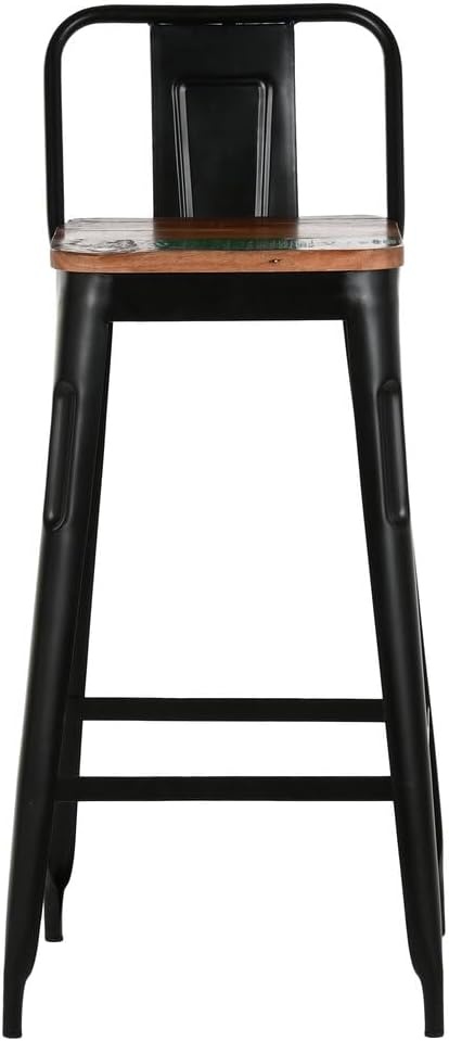 Industriële Barkruk Metaal en Hout Zwart 41x38x96 cm - 35% Korting
