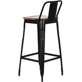 Industriële Barkruk Metaal en Hout Zwart 41x38x96 cm - 35% Korting