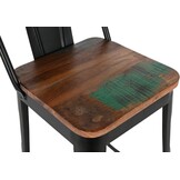 Industriële Barkruk Metaal en Hout Zwart 41x38x96 cm - 35% Korting
