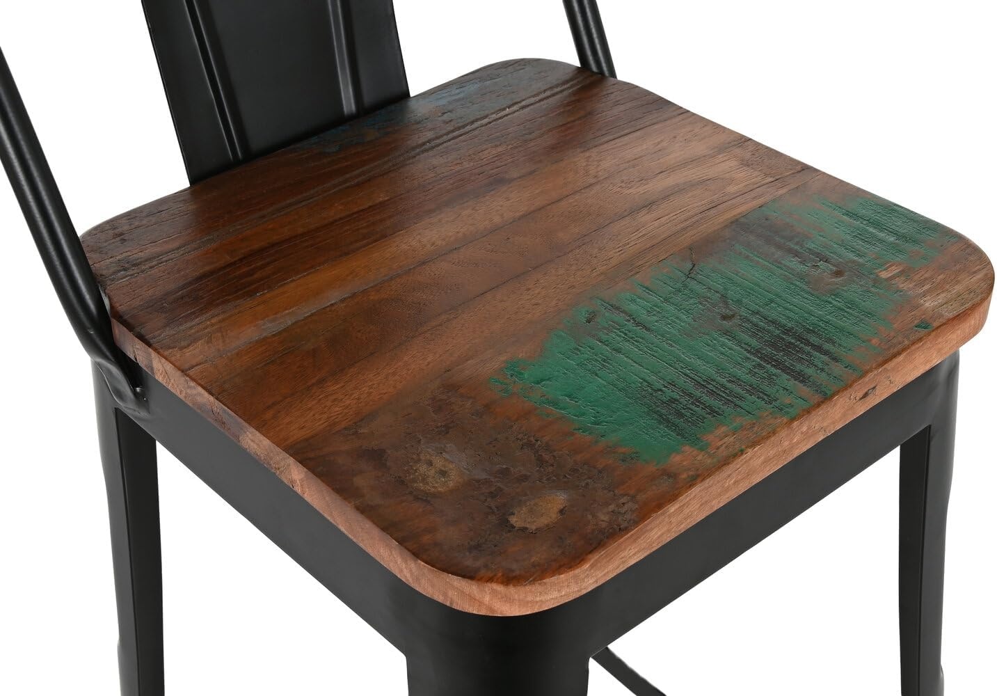 Industriële Barkruk Metaal en Hout Zwart 41x38x96 cm - 35% Korting