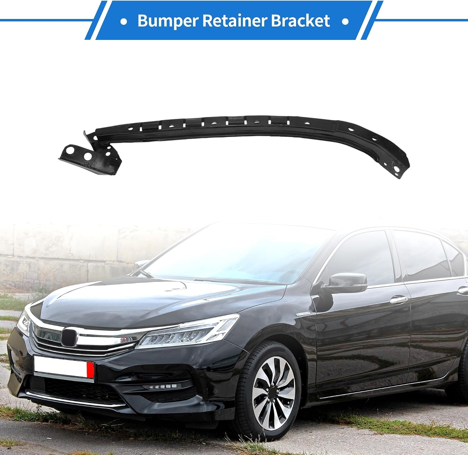 Bumperbeugel Honda Accord 2003-2007 Rechts Voorzijde Metaal Zwart - 29% Korting
