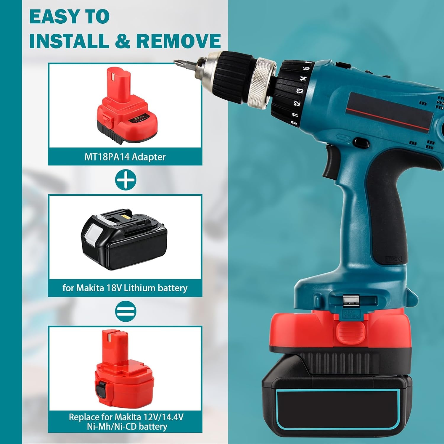 Accu-adapter MT18PA14 voor Makita 18V LXT naar 12V/14.4V gereedschap - 33% korting!