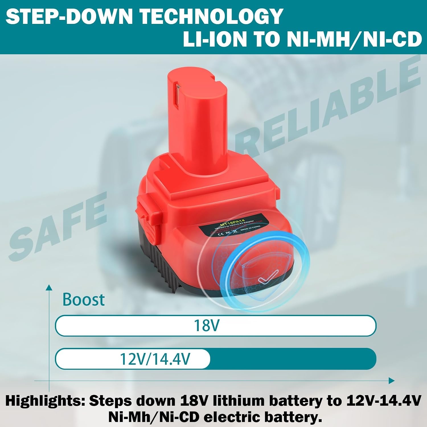Accu-adapter MT18PA14 voor Makita 18V naar 12V/14.4V Gereedschap - 27% Korting!