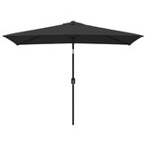vidaXL Parasol Zwart 300x200 cm met Metalen Paal - 34% Korting!