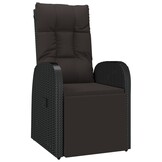 vidaXL Verstelbare Tuinstoel Poly Rattan Zwart - 35% Korting