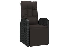 vidaXL Verstelbare Tuinstoel Poly Rattan Zwart - 35% Korting