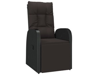 vidaXL Verstelbare Tuinstoel Poly Rattan Zwart - 35% Korting