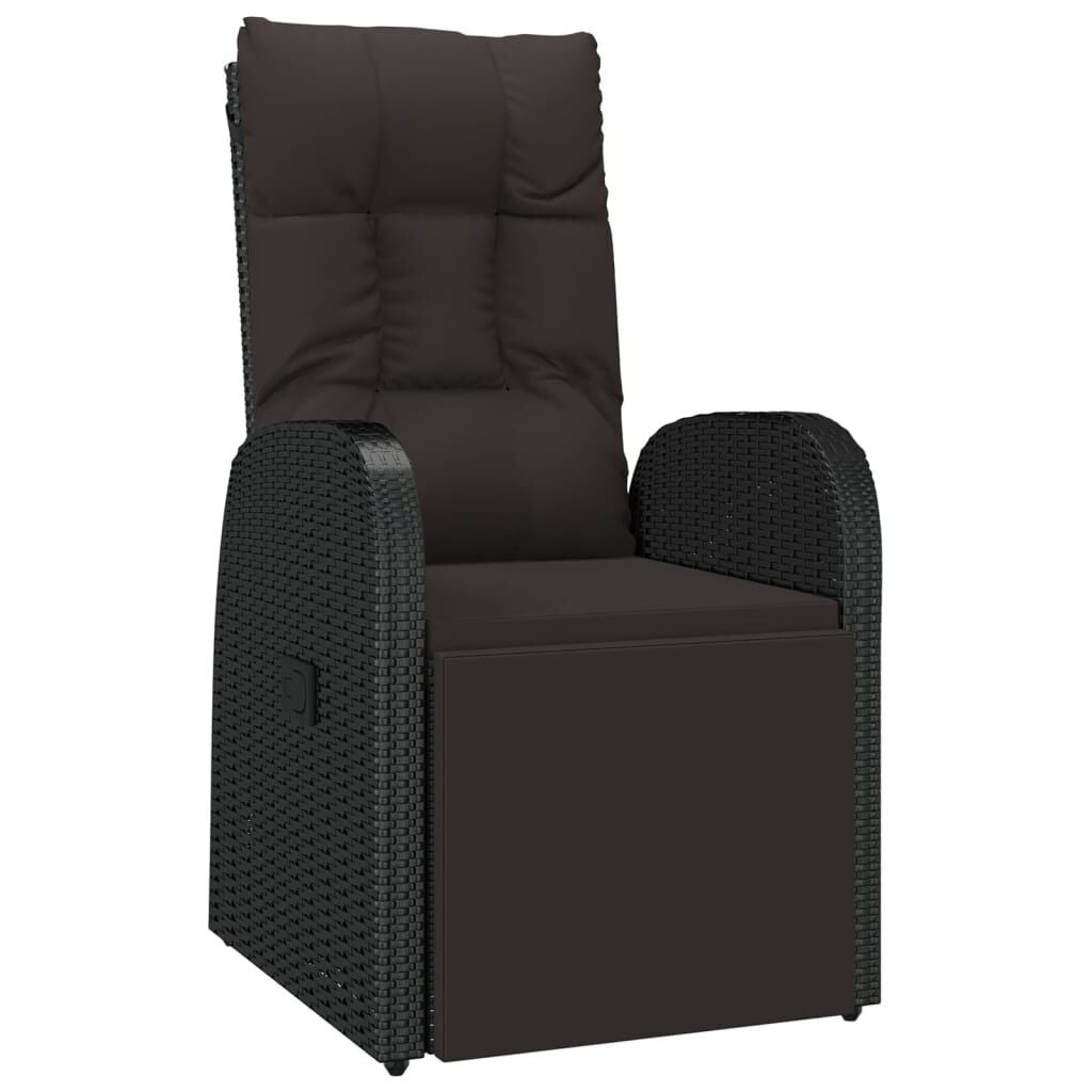 vidaXL Verstelbare Tuinstoel Poly Rattan Zwart - 35% Korting