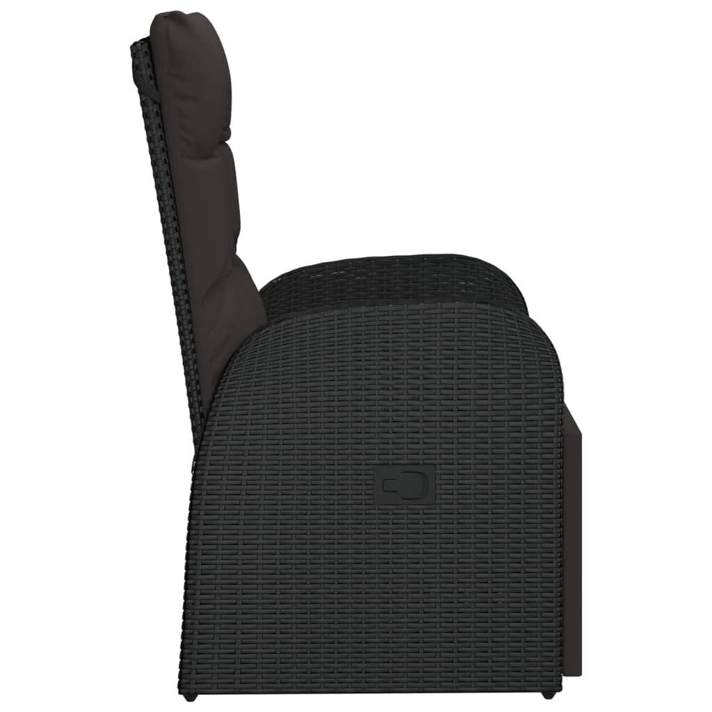 vidaXL Verstelbare Tuinstoel Poly Rattan Zwart - 35% Korting